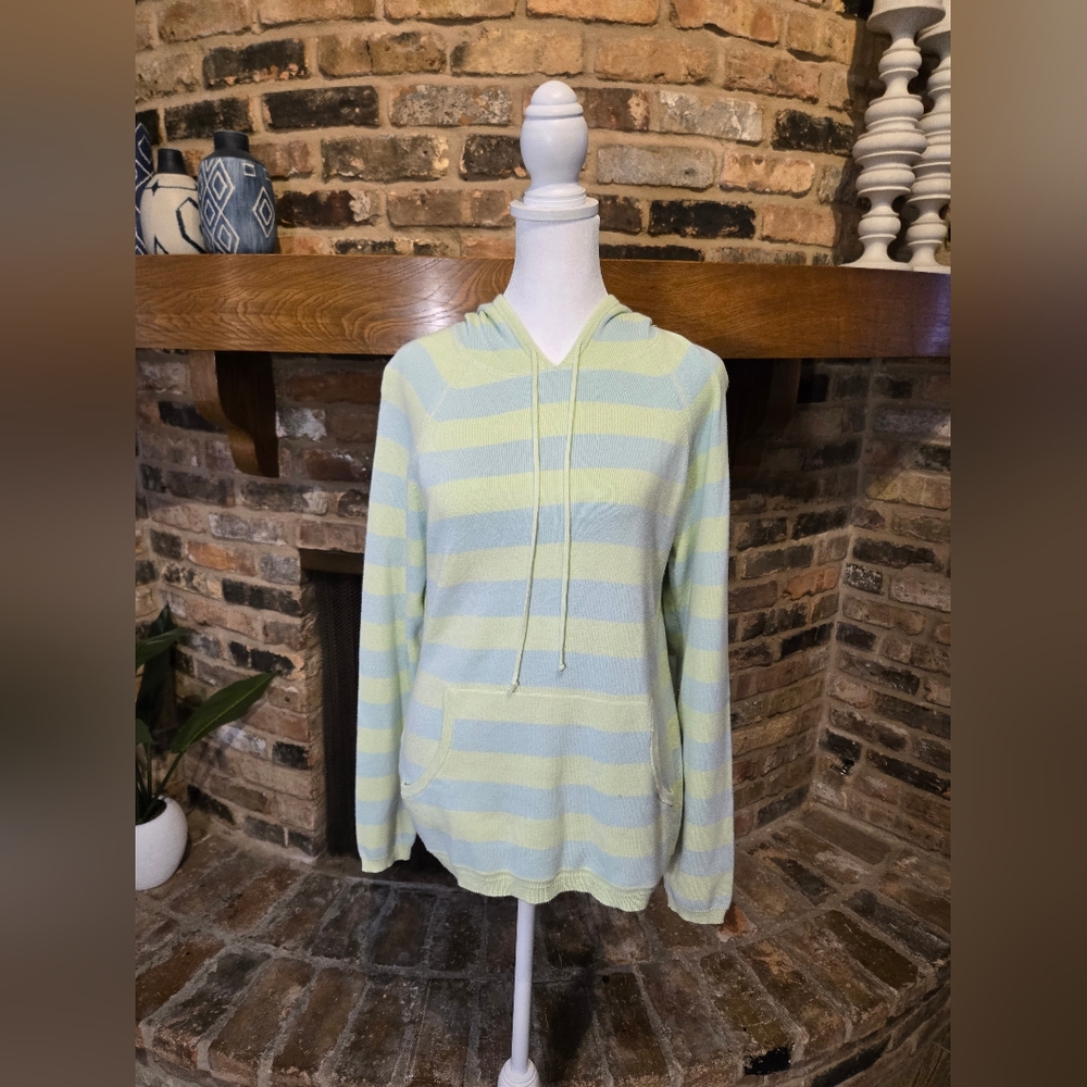 Ann Taylor LOFT Size L Stripe Sweater Hoodie